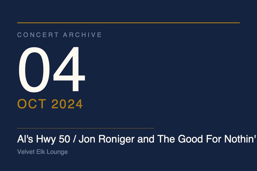 Al's Hwy 50 / Jon Roniger and The Good For Nothin' — Velvet Elk Lounge — Boulder, CO — 2024-10-04