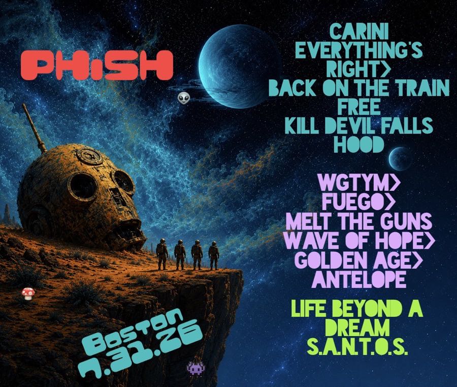 Setlist art for Phish — Fenway Park, 31 July 2026