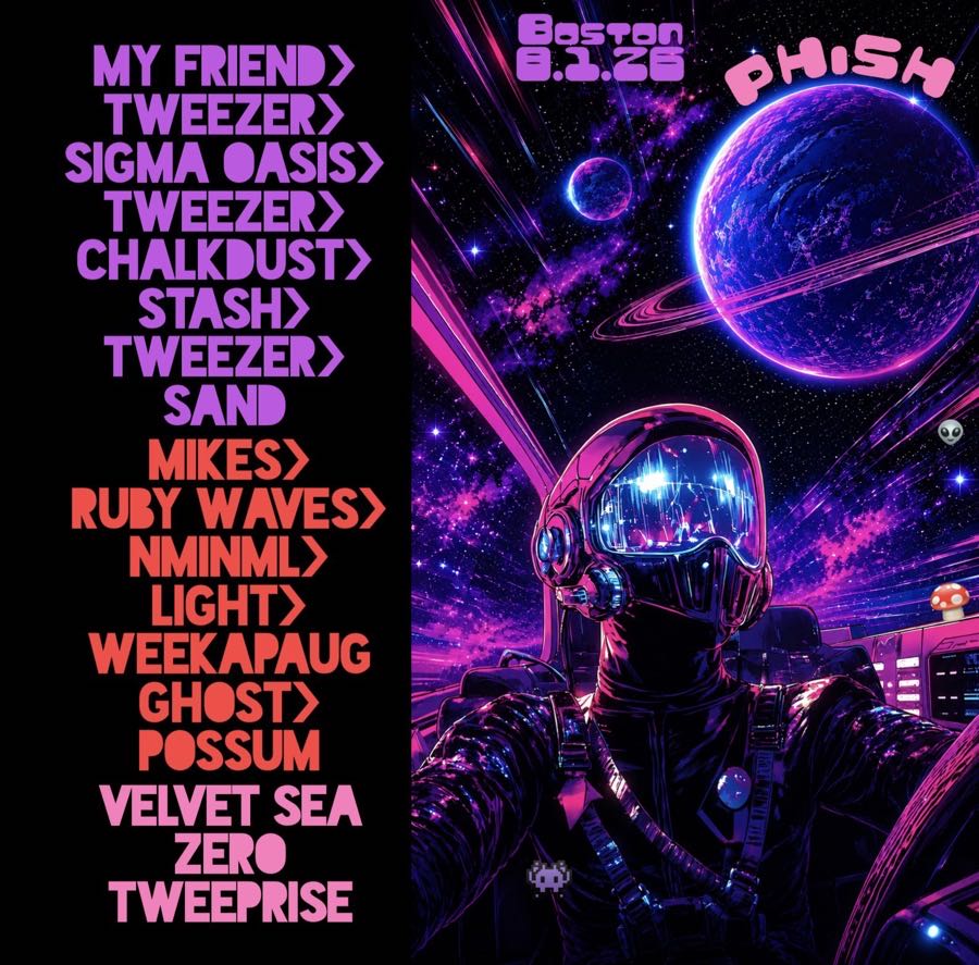 Setlist art for Phish — Fenway Park, 1 August 2026